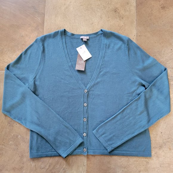 J. Jill Sweaters - NWT J.JILL Cardigan Sweater Gorgeous Color  Sz M  Silk Cotton Cashmere NEW